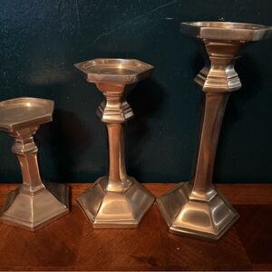 Pottery Barn Elegant Candle Holder Set (3)
